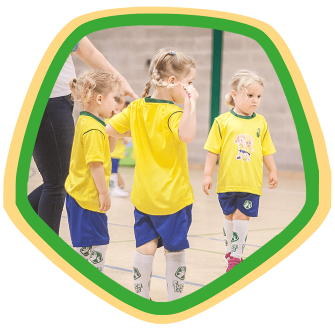 Three girls at SOCATOTS toddler football classes