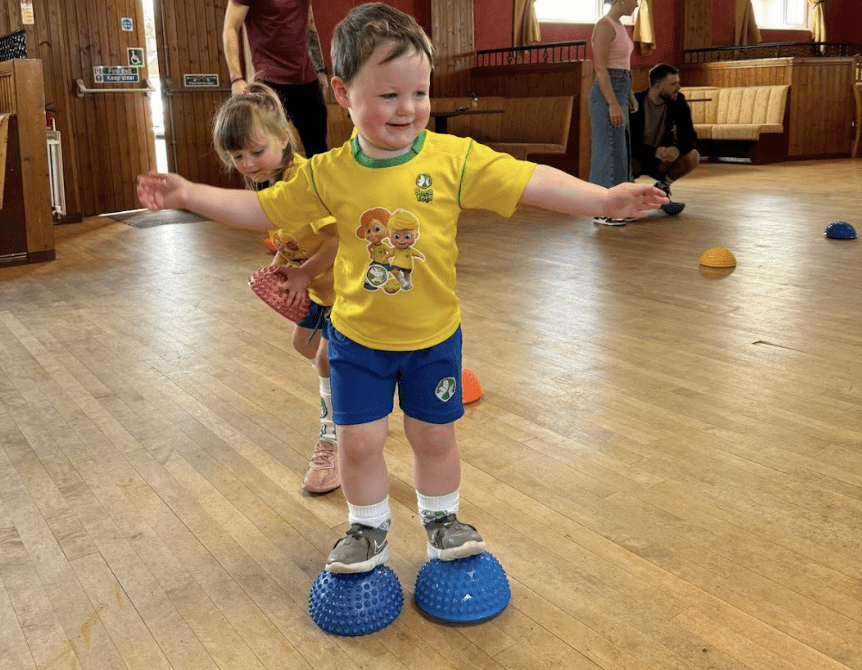 Football training for 2 year olds.
